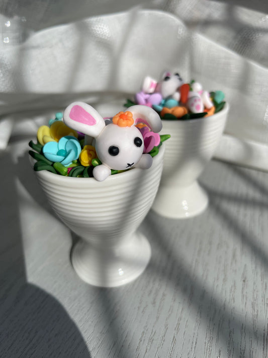 Easter Eggcup Bunny - cheeky