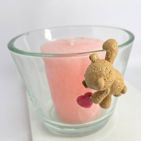 Candle bear pink 1