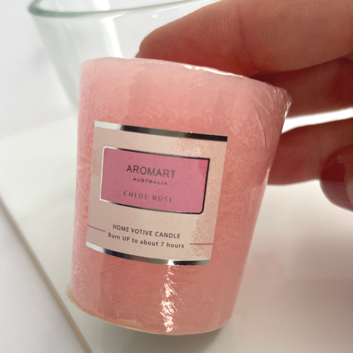 Candle bear pink 1