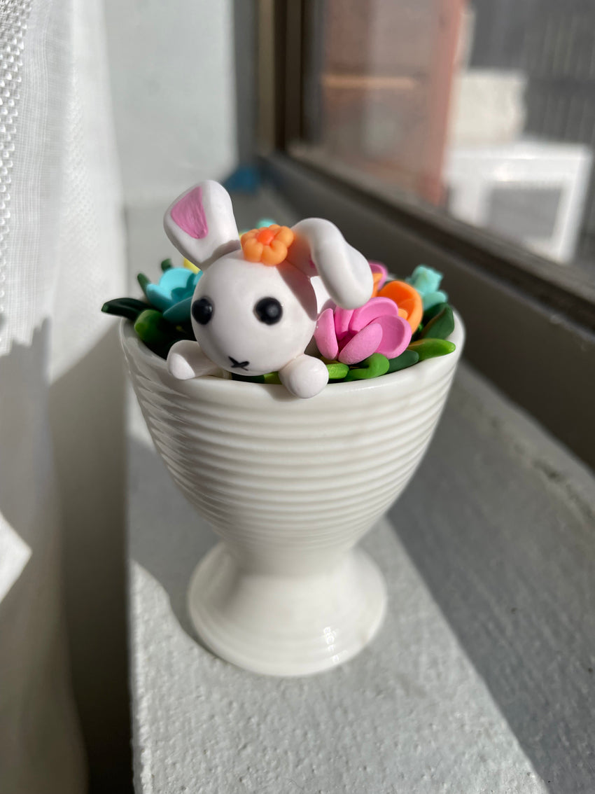 Easter Eggcup Bunny - cheeky