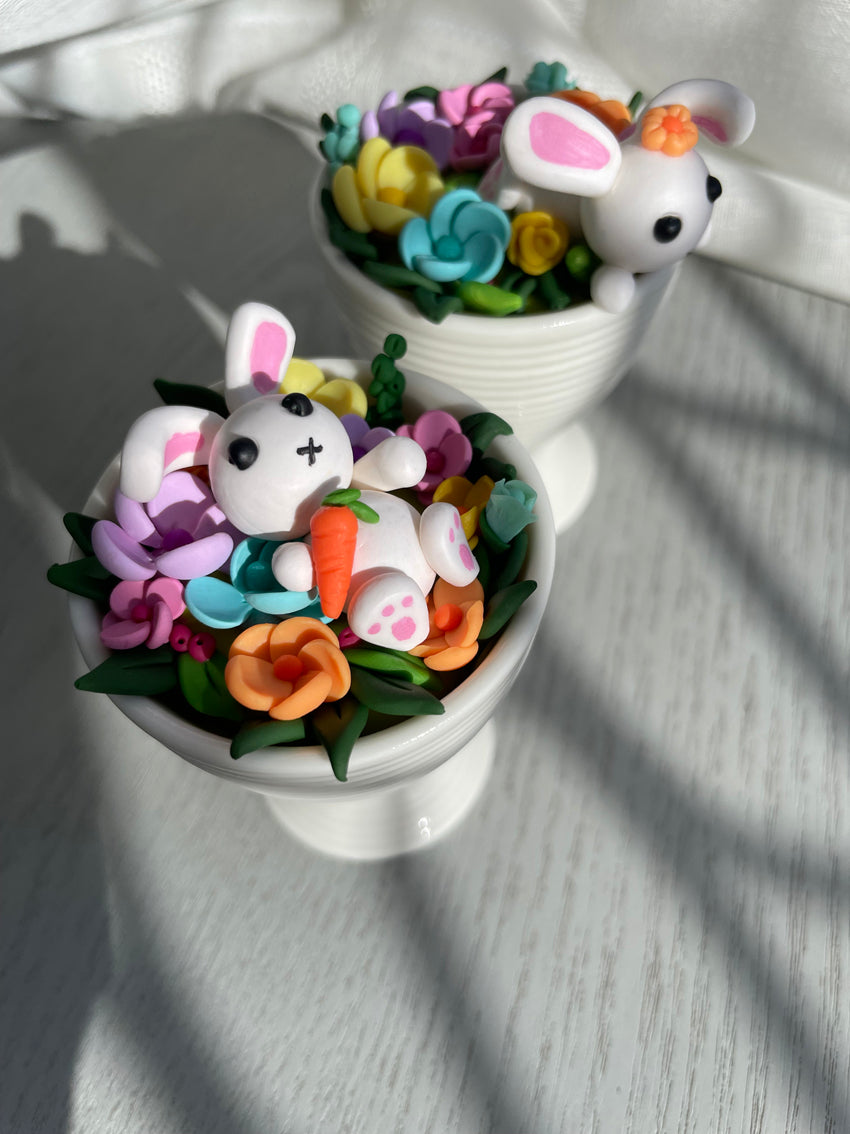 Easter Eggcup Bunny - lazybones
